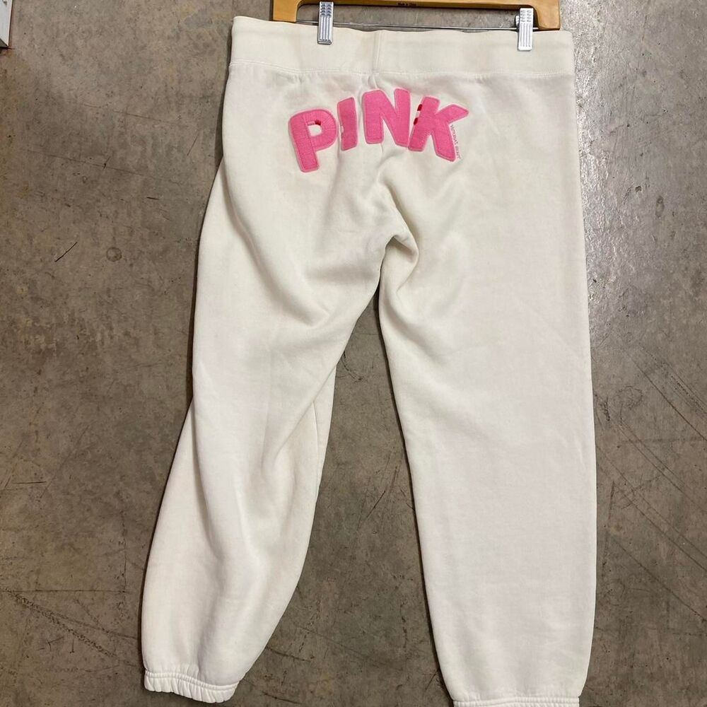 Victoria's Secret Women's White and Cream Joggers
